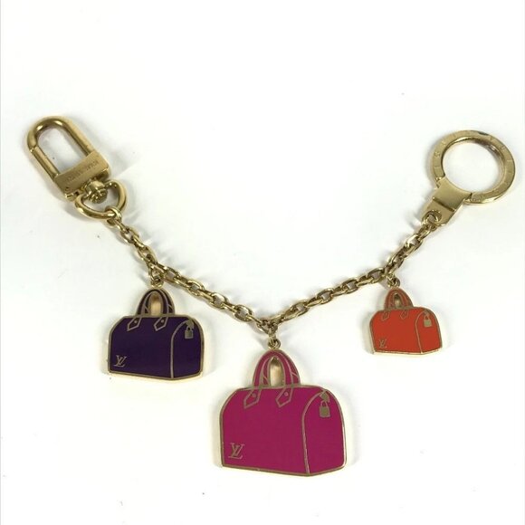 LOUIS VUITTON M66985 Chain Iconic Bag Charm Key Holder - Picture 1 of 15